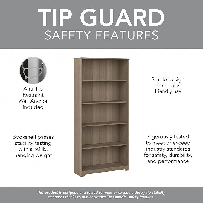 Bush Furniture Somerset 60W Office Desk with Drawers in Sand Oak