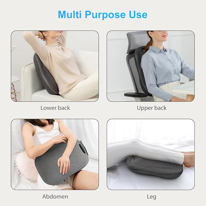 CooCoCo Shiatsu Back Massager with Heat, 2025 Birthday Gifts for Mom Dad, FSA Eligible Massager for Lower Back Pain Relief, Deep Tissue Kneading Massage, Christmas Gifts for Men Women Husband, HSA