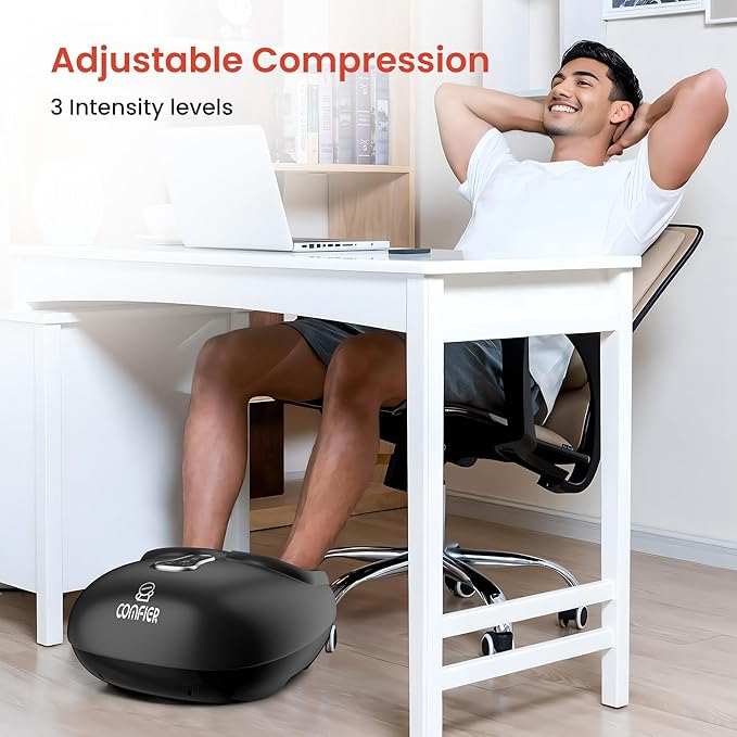 COMFIER Shiatsu Foot Massager with Heat, Compression Kneading Rolling,Vibration, Remote Control,Pause Function,Feet Massage for Neuropathy,Plantar Fasciitis,Home,Office,Gifts for Dad, Mom, Presents