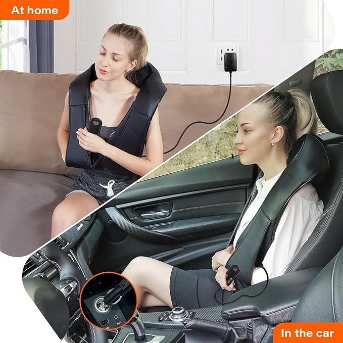 Electric Neck Massager, Neck and Back Massager with Heat, Shiatsu Massage Pillow for Back, Shoulder, Muscle Pain Relief, Ideal Fits for Parents