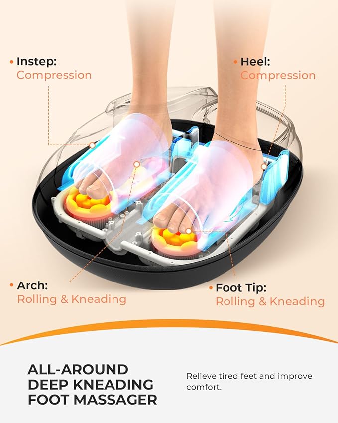 CooCoCo Upgraded Shiatsu Foot Massager - FSA Eligible, Foot Massager for Plantar Fasciitis, Neuropathy, HSA Feet Massager with Heat, Gifts for Women Men Mom Dad, Foot Pain Relief, Home Office Use