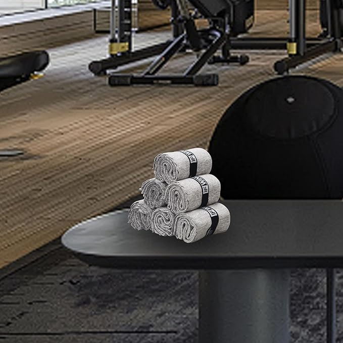 6 Pack Microfiber Gym Towels for Working Out，Fast Drying Workout Accessories Sweat Towels for Gym Gear for Men & Women,Sports Exercise Fitness Gear Tennis for Body Hot Yoga