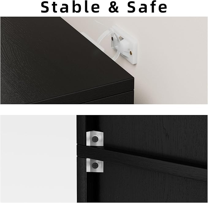 JAMFLY Open Bookshelf and Bookcase Set of 2, 6 Shelf Storage Shelves Tall Bookcase for Bedroom, Living Room and Office, Black