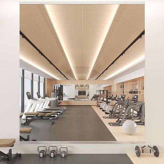 Gym Mirror, 71''x32'' 2PCS Mirrors for Home Gym Wall Large, Full Body Mirror for Yoga, Garage, Dance Studio, Anti-Rust, Tempered Glass,Frameless Rectangle Wall-Mounted Workout Mirrors