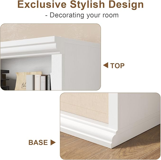 Rresyet 71.8" L *47.2“W Wooden Bookcase and Bookshelf – Extra Large Bookshelf with Double Storage, Elegant Design for Living Room, Office, and Apartment