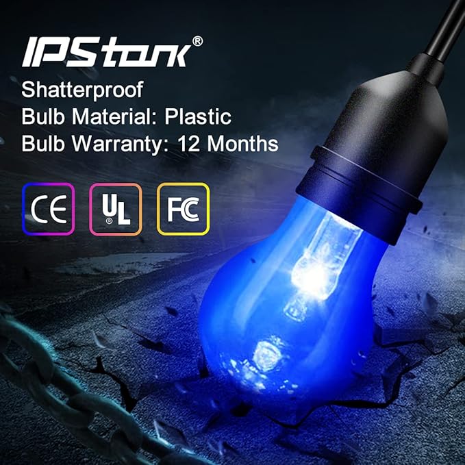 48FT Outdoor RGB String Lights, 16 Shatterproof Edison Bulbs, Dimmable Color Changing Patio Lights with Remote Control. Perfect for Bistro Commercial LED Decorative Lighting