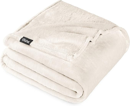 Bare Home Fleece Blanket - Twin/Twin Extra Long - Ultra-Soft Lightweight for Bed, Sofa, and Couch - Luxury Microplush - Cozy Warm Blanket (Twin/Twin XL, Vanilla)