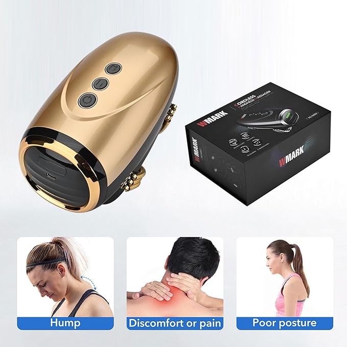 Cordless Handheld/Barber Massager Massager, Charge Neck/Legs/Hand/Face Massager, 2 Massage Nodes 2600AMH (Golden