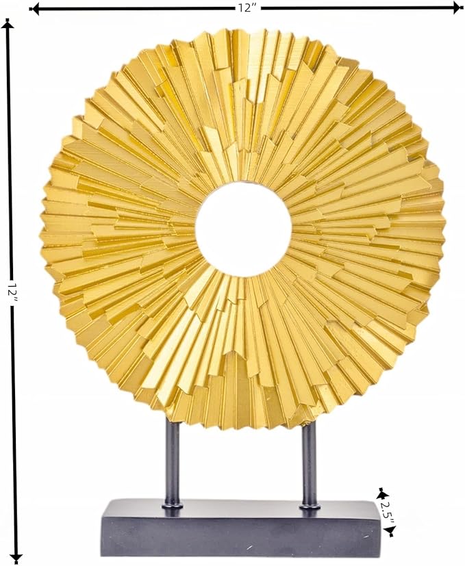 Minimalist Round Statue Above Cabinet Decor Kitchen, Modern Decorative Sculpture Home Decorations for Living Room Coffee Table, Office Decor Items, Center Pieces Decoration (Gold)