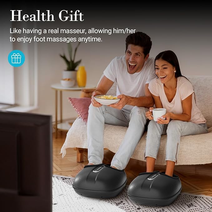 Foot Massager with Heat FSA Eligible HSA, Shiatsu Feet Massager with Remote Control, Multi-Level Compression Deep Knead Foot Massage for Neuropathy & Plantar Fasciitis, Fits Up to 13", Gifts