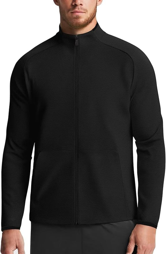 Zengjo Men's Track Jackets Full Zip Running Athletic Workout Lightweight Windproof Jacket with Zipper Pockets Quick Dry