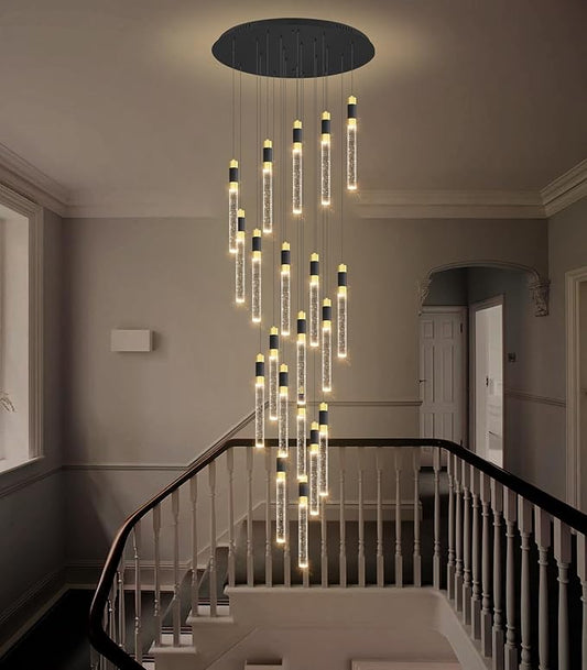 157inch 20-Lights Modern Chandeliers for Living Room LED Dimmbale Light Fixture Entryway High Ceiling Light Pendants Lighting for Dining Room Hallway Staircase with Remote Dimming Chandelier