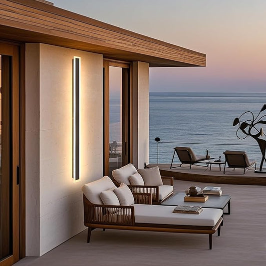 Modern Outdoor Lights, 59 Inch Outdoor Wall Light 3000K Outdoor Lighting IP65 Waterproof Black LED Long Exterior Wall Sconce for House Garage Porch Patio