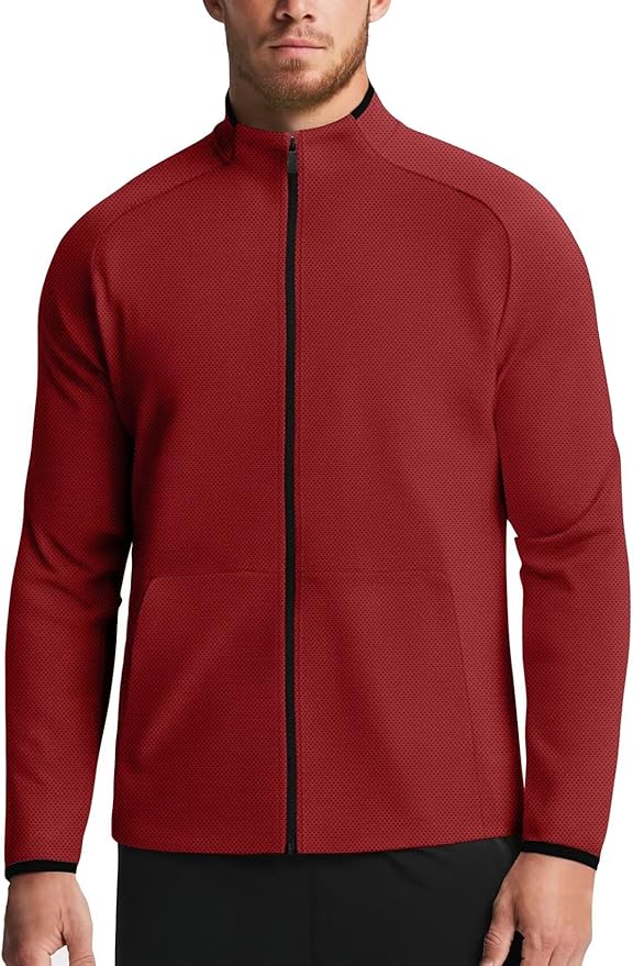 Zengjo Men's Track Jackets Full Zip Running Athletic Workout Lightweight Windproof Jacket with Zipper Pockets Quick Dry