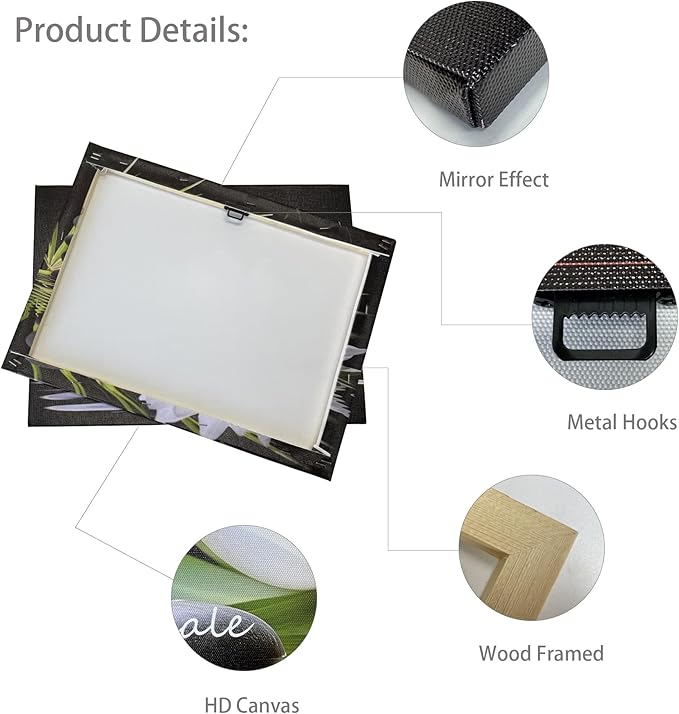 Zen Wall Art Inhale Exhale Canvas Prints Lotus Bloom in Water with Spa Stone Pictures for Zen Office Wall Decor Modern Spiritual Framed Artwork Poster (24 x 36inches)