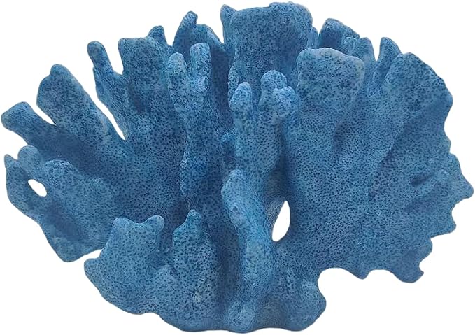 Coral Reef Decor Home Statue,Coastal Beach Nautical Decor,Aquarium、Desk、Bathroom、Room、Shelf Statue,Ocean Themed Gifts (D-Deep Blue)