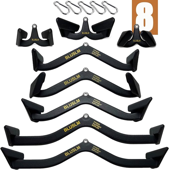 Lat Pull Down Bar T bar Row Attachment, V Bar Tricep Lat Pulldown Attachments, Back Strength Training Bar for Home Gym Exercise Cable Machine Attachments