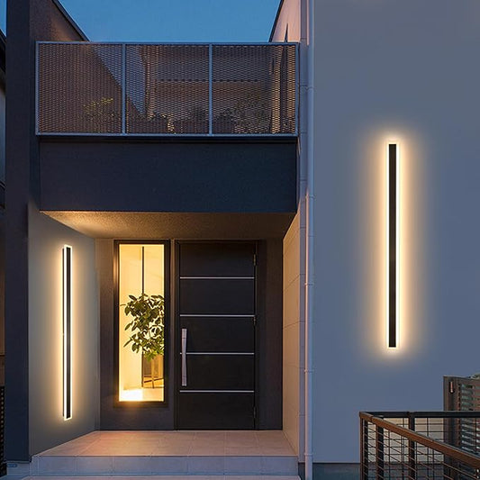 2 Pack 79 Inch Modern Outdoor Wall Light IP65 Waterproof Exterior Wall Sconce 3000K LED House Lights, Linear Long Outdoor Light for Garage Porch Patio