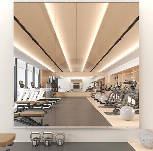 Gym Mirror, 56''x16'' 3PCS Mirrors for Home Gym Wall Large, Full Body Mirror for Yoga, Garage, Dance Studio, Fitness, Anti-Rust, Tempered Glass,Frameless Wall-Mounted Workout Mirrors