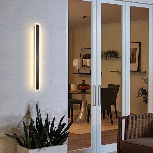 Porch Lights Outdoor, 31.5 inch Outdoor Sconces Wall Lighting 3000K LED Modern IP65 Waterproof Linear Exterior Wall Light for Garage Porch Patio