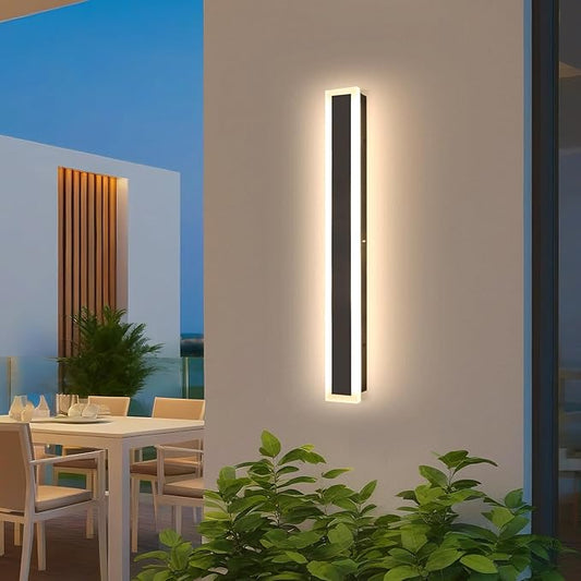 31.5 Inch Long Porch Lights Outdoor, Modern Outdoor Wall Light 3000K-6000K Dimmable Exterior Sconce IP65 Waterproof Exterior Wall Sconce Black Long Wall Lights for Porch Garage Patio Garden