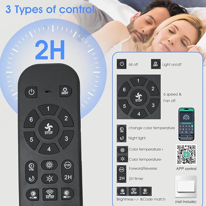 52" Ceiling Fans with Lights, Low Profile Ceiling Fan with Light and Remote/APP Control, Flush Mount Ceiling Fan with 6 Reversible Fan Blades, 3CCT, Dimmable, Quiet Motor for Kidsroom White