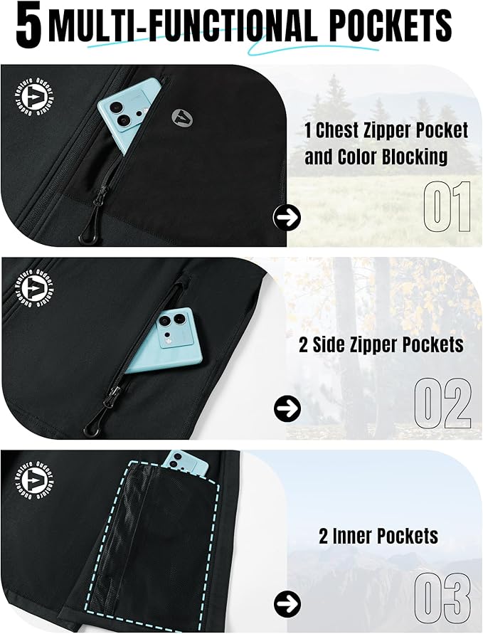 Outdoor Ventures Men‘s Track Jackets Lightweight Athletic Jackets Full Zip Casual Coat Workout Running Jacket for Cycling