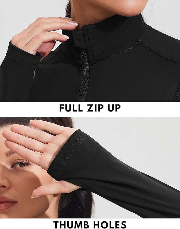 PINSPARK Women's Athletic Jackets Slim Fit Workout Jacket Full Zip Up Running Gym Yoga Sports Tops with Pockets