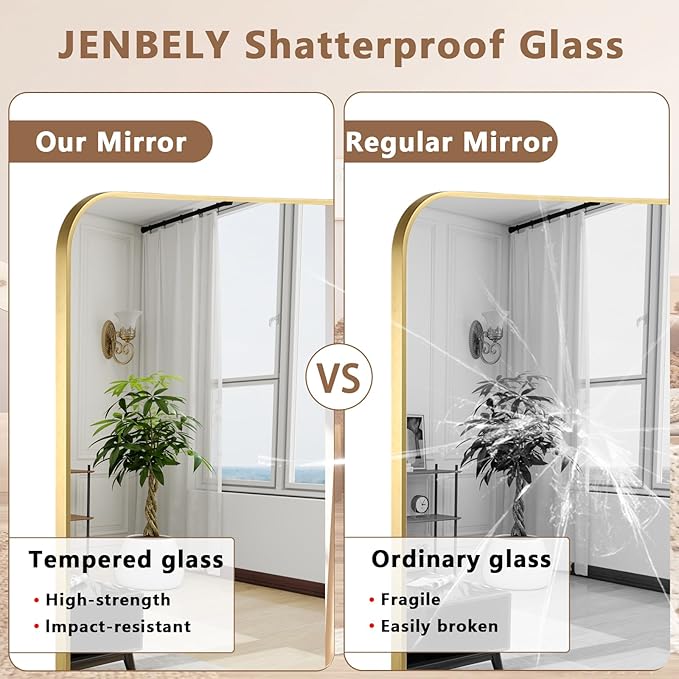 Brushed Gold Mirror, 24"x32" Rectangle Bathroom Mirror, Metal Frame Rectangle Corner Vanity Mirror, Wall Mounted Mirror for Modern, Living Room, Bedroom, Horizontal Or Vertical