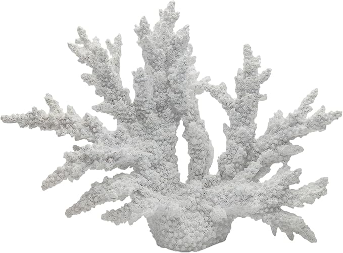 Coral Reef Decor Home Statue,Coastal Beach Nautical Decor,Aquarium、Desk、Bathroom、Room、Shelf Statue,Ocean Themed Gifts (X-White)