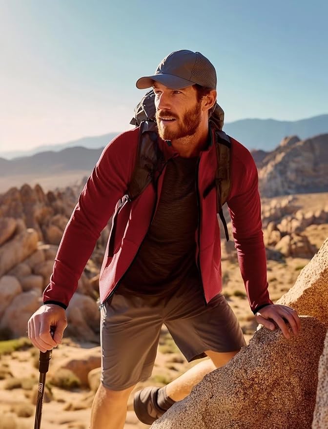 Zengjo Men's Track Jackets Full Zip Running Athletic Workout Lightweight Windproof Jacket with Zipper Pockets Quick Dry