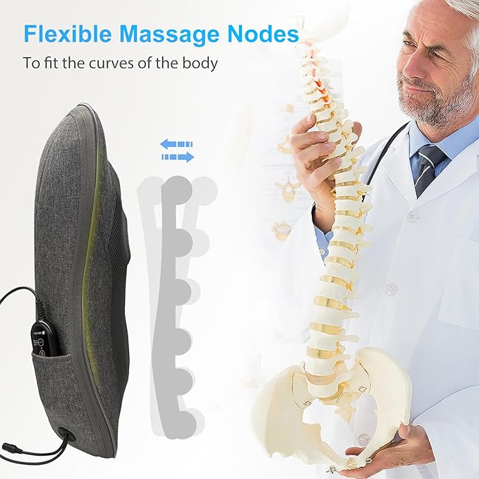 CooCoCo Shiatsu Back Massager with Heat, 2025 Birthday Gifts for Mom Dad, FSA Eligible Massager for Lower Back Pain Relief, Deep Tissue Kneading Massage, Christmas Gifts for Men Women Husband, HSA