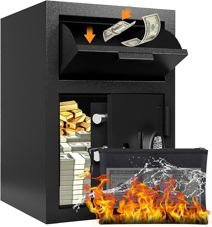 2.6 Cu Ft Drop Safe for Business Money Safe Box with Drop Slot Digital Combination and Anti-Fishing for Home Office Cafe Restaurant Jewelry