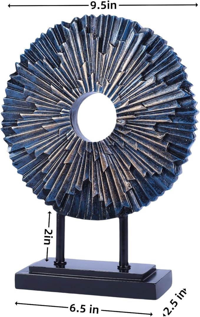 Minimalist Round Statue Above Cabinet Decor Kitchen, Modern Decorative Sculpture Home Decorations for Living Room Coffee Table, Office Decor Items, Center Pieces Decoration (Blue)