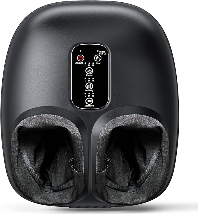 New Shiatsu Foot Massager with Heat, Vibration,Rolling Compression Feet Massager Machine, 3-Level Adjustable, Full Wrap & Knead, Easy to Use for Daily Relaxation, Pain Relief, Portable for Family