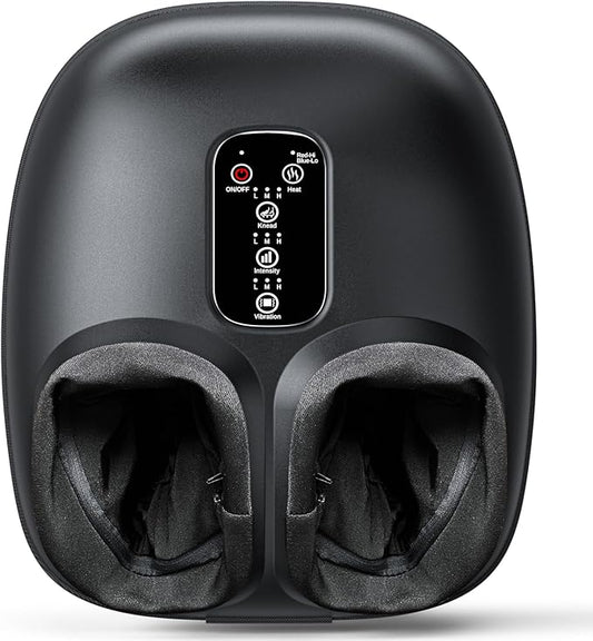 New Shiatsu Foot Massager with Heat, Vibration,Rolling Compression Feet Massager Machine, 3-Level Adjustable, Full Wrap & Knead, Easy to Use for Daily Relaxation, Pain Relief, Portable for Family