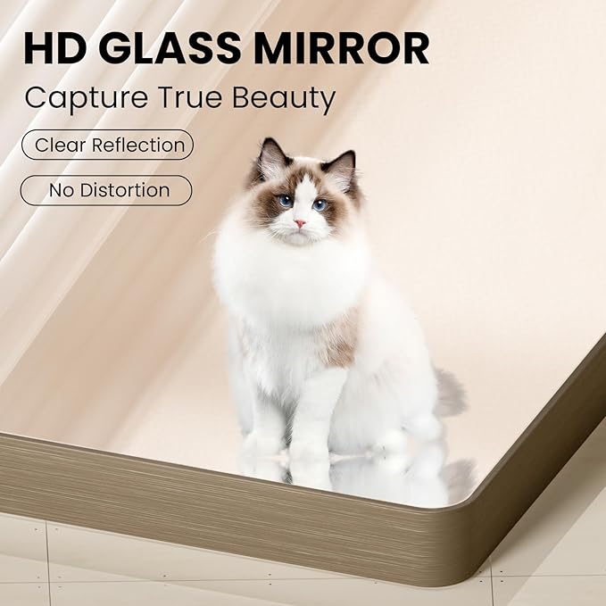 Bronze Bathroom Mirror 22x30 Inch, Brushed Bronze Metal Frame Mirror for Wall, Rounded Rectangle Bathroom Vanity Mirror with Tempered Glass, Anti-Rust, Horizontal/Vertical