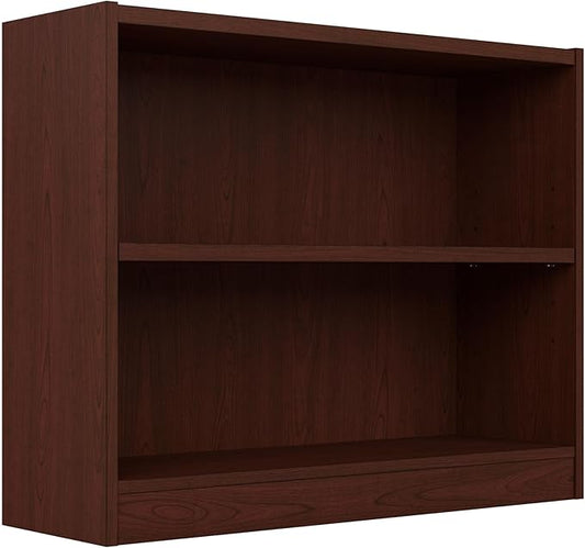 Bush Furniture Universal Small 2 Shelf Bookcase in Vogue Cherry, Low Storage and Display Bookshelf for Home Office or Living Room Organization