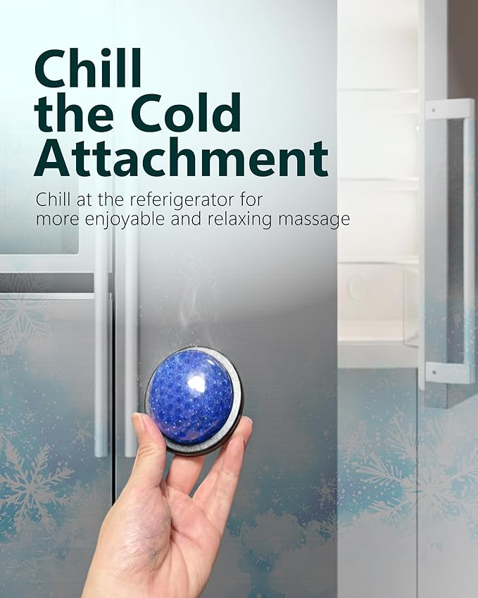 Massage Gun with Detachable Extension Handle. Deep Tissue Percussion Massager for Back, Neck, Shoulder, Leg & Arm. Portable Handheld Muscle Recovery Tool with Hot & Cold Therapy, Quiet Motor, 6 Speeds