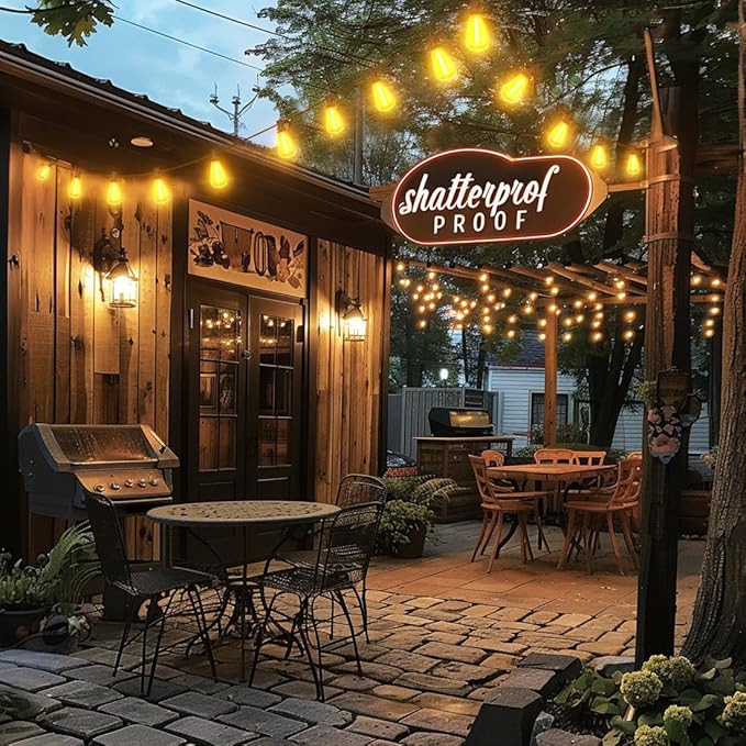 150FT Outdoor String Lights with Remote, Garden Patio Decor with 2500K Warm White, 75+3 LED Edison Bulbs, Support Timer Dimmable Waterproof Shatterproof for Yard Outside Porch Deck Backyard