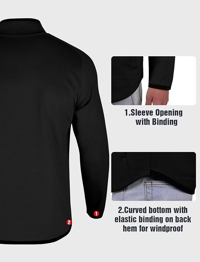 Zengjo Men's Track Jackets Full Zip Running Athletic Workout Lightweight Windproof Jacket with Zipper Pockets Quick Dry