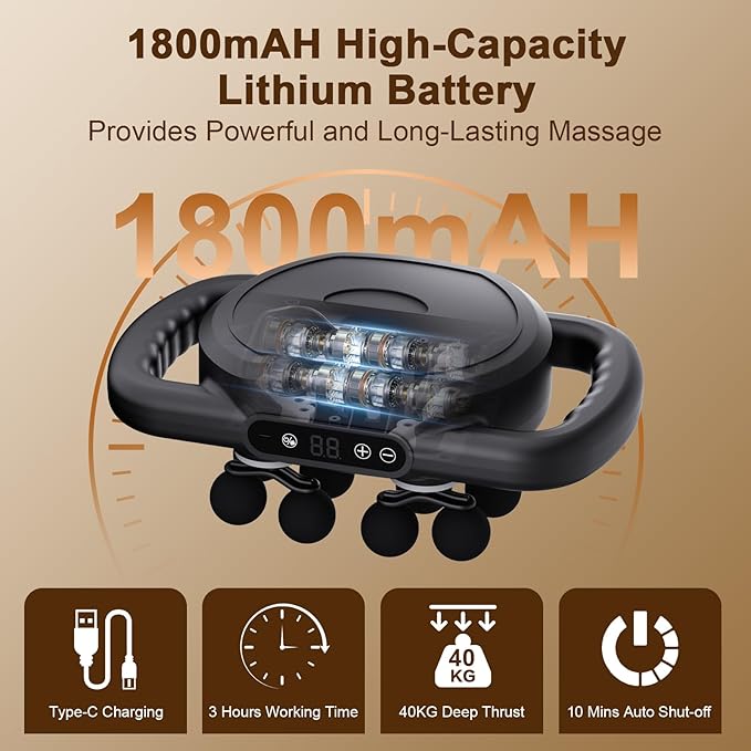 12 Head Massage Gun Deep Tissue with 9 Levels & 9 Modes,Electric Percussion Massager Tool for Back/Shoulder/Waist/Leg/Arm/Foot/Buttocks- Full Body Muscle Pain Relief, Ideal Gifts for Women/Men/Mom/Dad