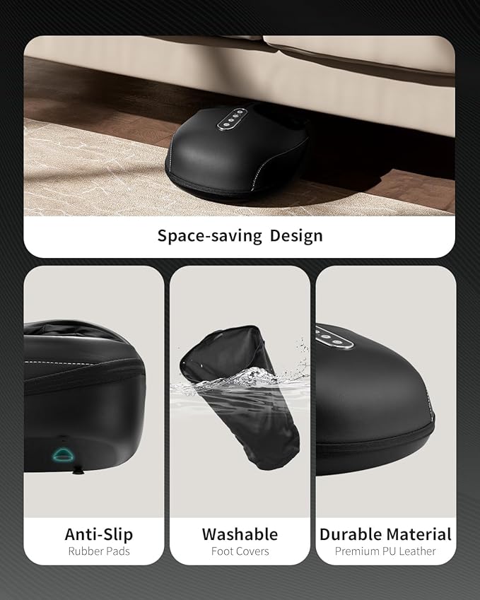 Nekteck Shiatsu Foot Massager with Heat, Foot Massager Machine for Plantar Fasciitis, Neuropathy Pain, Deep Kneading, Air Compression, Remote APP Control, Gifts for Her Him, Fits Up to 13"