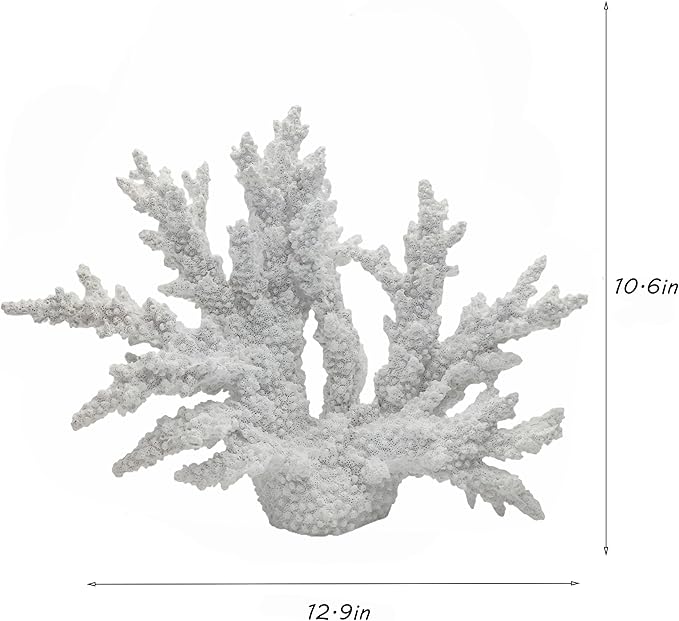 Coral Reef Decor Home Statue,Coastal Beach Nautical Decor,Aquarium、Desk、Bathroom、Room、Shelf Statue,Ocean Themed Gifts (X-White)