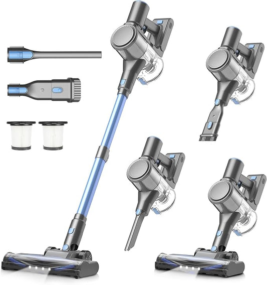 Zefiro Cordless Vacuum Cleaner for Home,450W /40Kpa 50Mins Stick Vacuum,Anti-Tangle 1.5L Dust Cup, Rechargeable Wireless Handheld Vacuum for Pet Hair/Carpet/Floor,C10