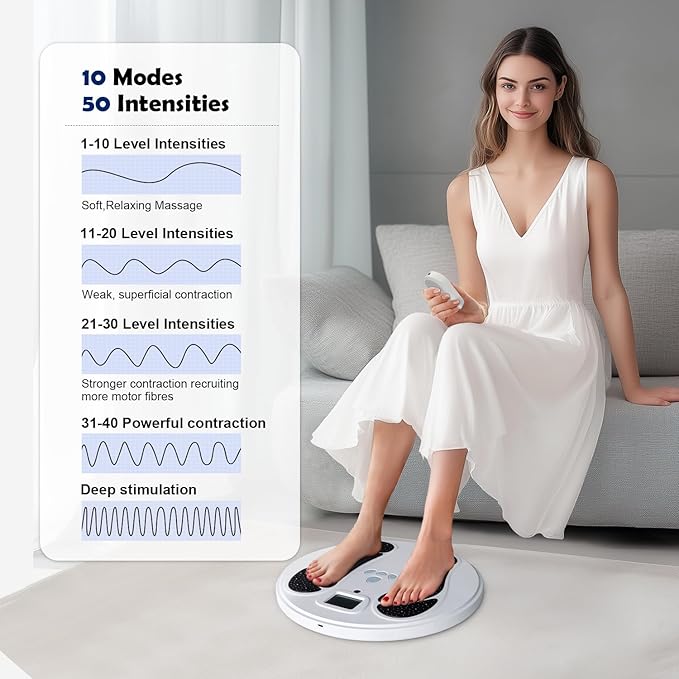 Electronic Muscle Stimulator (Model: AST-300W),EMS Foot Massager for Neuropathy, TENS & EMS Foot Circulation Stimulator (Big)
