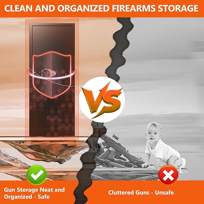 10-14 Gun Cabinet,Large Gun Safe for Rifles and Pistols,Shotgun Safe,Gun Safes for Rifle and Password Lock,Gun Cabinet for Home with Adjustable Shelves with Dual Alarm & Mute Mode