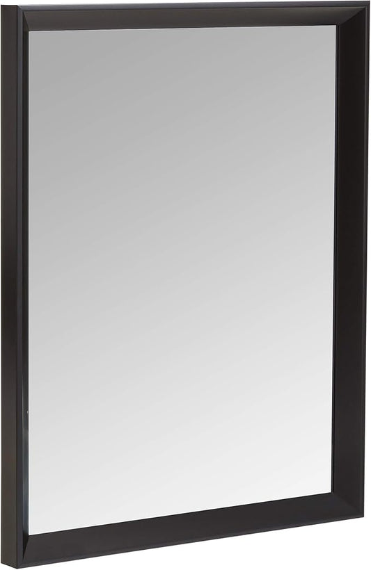 Amazon Basics Rectangular Wall Mount Mirror With Peaked Trim, Black, 16 x 20 inches