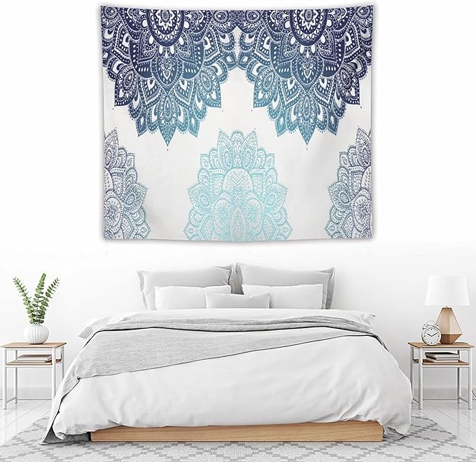 Kurtect Mandala Tapestry,Boho Eastern Geometric Stripe Abstract Design Pattern Print Tapestries for Party Beach Picnic Blankets Tablecloths Living Room Wall Deocr, 50x60 in