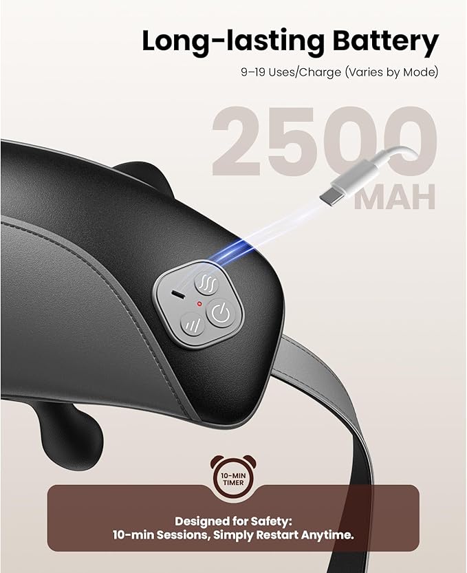 BOB AND BRAD Shiatsu Neck Massager for Pain Relief Deep Tissue with 4D Kneading, Soothing Heat, FSA Eligible/HSA Eligible, Light Weight Cordless Neck Shoulder Back Massager, Gift for Women Men Mom Dad